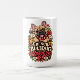 Schattige Franse Bulldog Liefhebber Bloemige Poota Koffiemok
