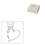 Schattige Franse Bulldog met een Hart Rubberstempel (Gestempeld)