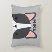 Schattige Franse Bulldog met gepersonaliseerde naa Accent Kussen (Voorkant(Verticaal))