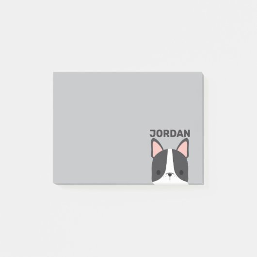 Schattige Franse Bulldog met gepersonaliseerde naa Post-it® Notes (Voorkant)