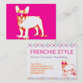 Schattige Franse Bulldog met zonnebril Visitekaartje