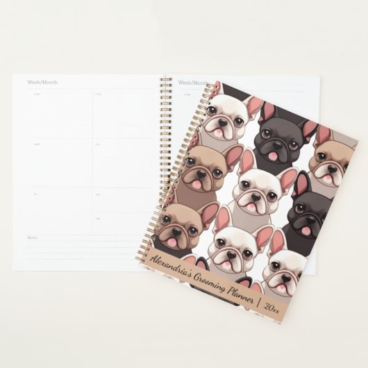 Schattige Franse Bulldog Planner (Display)