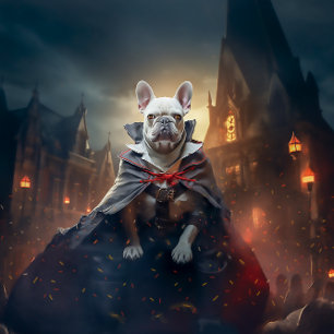 Schattige Franse Bulldog Puppies Halloween Poster