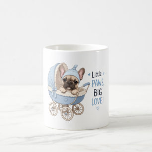 Schattige Franse Bulldog Puppy Babywagen Retro Kun Koffiemok