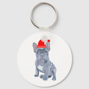 Schattige Franse Bulldog Puppy Sleutelhanger