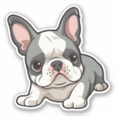 Schattige Franse Bulldog Puppy Sticker (Voorkant)