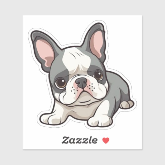 Schattige Franse Bulldog Puppy Sticker (Vel)