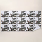 Schattige Franse Bulldog Puppy Strandlaken (Voorkant)