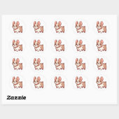 Schattige Franse Bulldog Ronde Sticker (Vel)