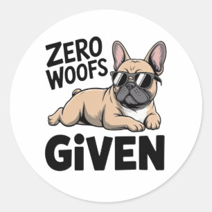 Schattige Franse Bulldog Sarcastische Antisociale Ronde Sticker