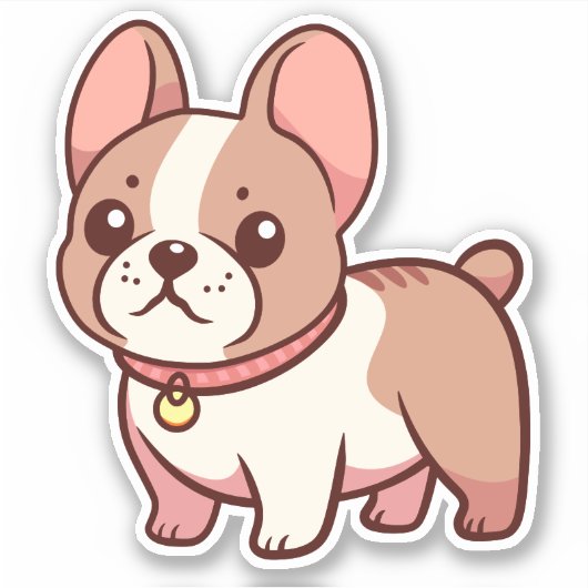 Schattige Franse Bulldog  Sticker (Voorkant)