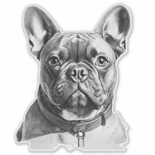 Schattige Franse Bulldog Sticker (Voorkant)