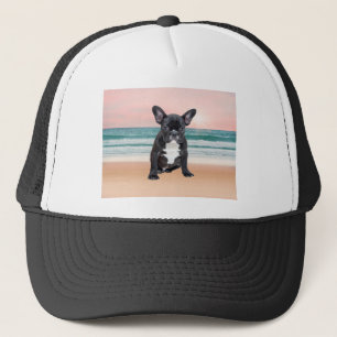 Schattige Franse Bulldog Strand Zon Water Trucker Pet