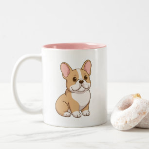 Schattige Franse Bulldog Tweekleurige Koffiemok
