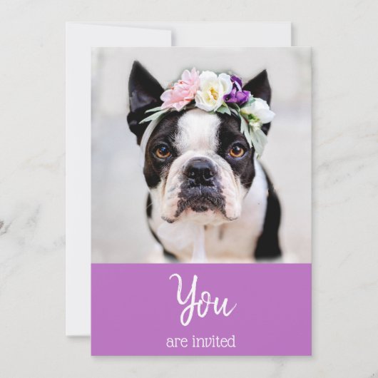 *~* Schattige Franse Bulldog Uitnodiging Franse B (Voorkant)