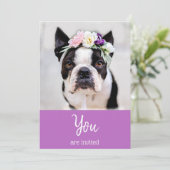 *~* Schattige Franse Bulldog Uitnodiging Franse B (Staand voorkant)