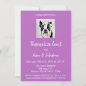 *~* Schattige Franse Bulldog Uitnodiging Franse B (Achterkant)