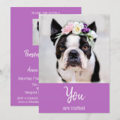 *~* Schattige Franse Bulldog Uitnodiging Franse B (Voorkant / Achterkant)