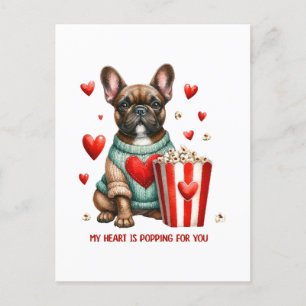 Schattige Franse Bulldog Valentijnsdag hart Briefkaart