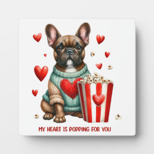 Schattige Franse Bulldog Valentijnsdag hart Fotoplaat