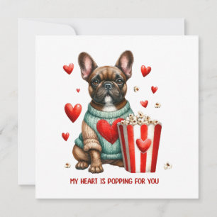 Schattige Franse Bulldog Valentijnsdag hart Kaart