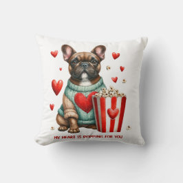 Schattige Franse Bulldog Valentijnsdag hart Kussen