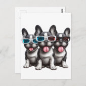 Schattige Franse Bulldogs met zonnebril Briefkaart (Voorkant / Achterkant)