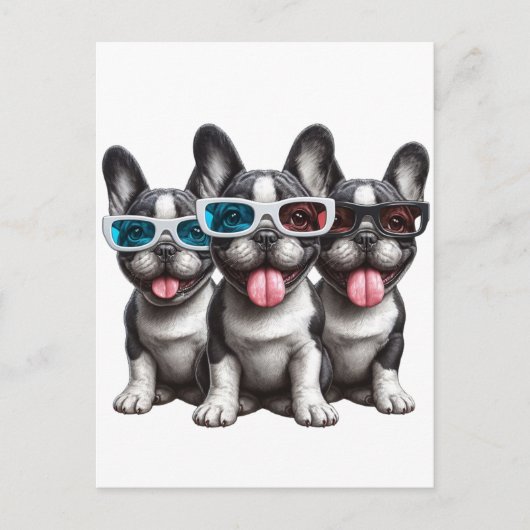Schattige Franse Bulldogs met zonnebril Briefkaart (Voorkant)