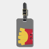 schattige franse frj met grijze achtergrond bagagelabel (Voorkant verticaal)