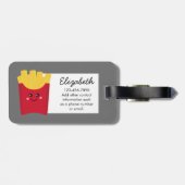 schattige franse frj met grijze achtergrond bagagelabel (Achterkant horizontaal)