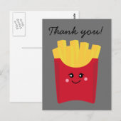 schattige franse frj met grijze achtergrond briefkaart (Voorkant / Achterkant)