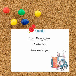 schattige Franse hond, gekleed dier, grappige verj Post-it® Notes