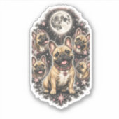 Schattige Franse-hondliefhebber Celestiaal Sticker (Voorkant)