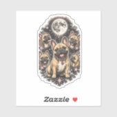 Schattige Franse-hondliefhebber Celestiaal Sticker (Vel)