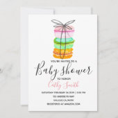 Schattige Franse macaron baby shower uitnodiging (Voorkant)