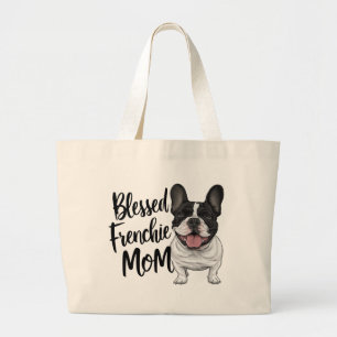 Schattige Franse Moeder Franse Bulldog Liefhebber  Grote Tote Bag