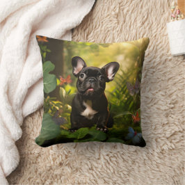 🐶💗Schattige Franse puppy in een jungle Kussen