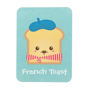 schattige Franse toast met blauw pet Magneet