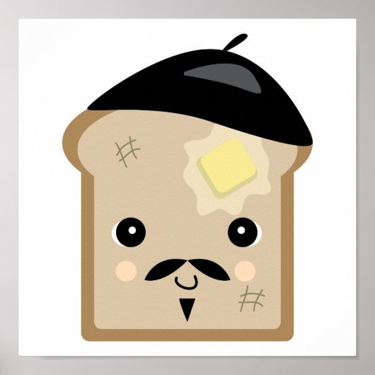 schattige franse toast poster (Voorkant)