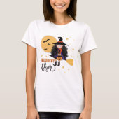 Schattige Frequent Flyer Witch Halloween T-shirt (Voorkant)