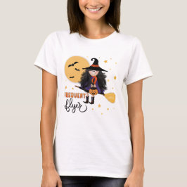 Schattige Frequent Flyer Witch Halloween T-shirt