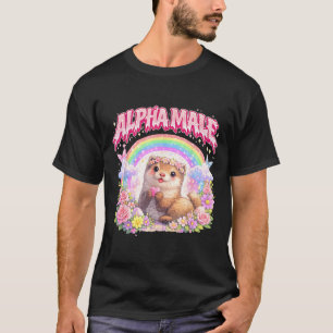 Schattige Fret Regenboog Bloem Grappig voor Mannen T-shirt