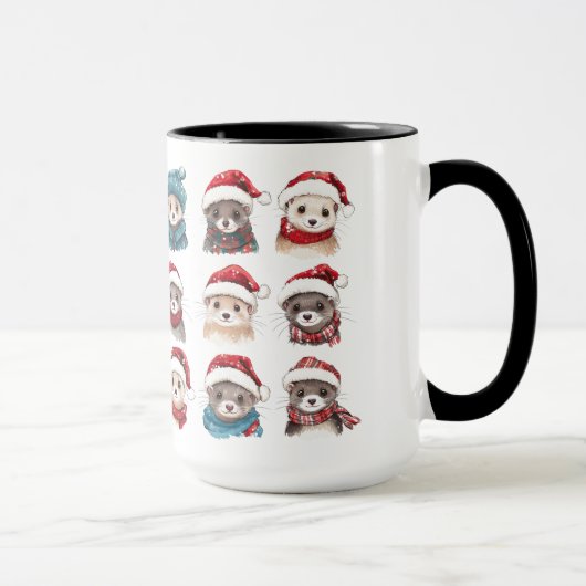 Schattige fretten in kerst Petten Mok (Rechts)