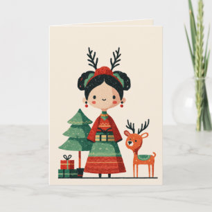 Schattige Frida Kahlo Retro Minimalistische Pretti Kaart