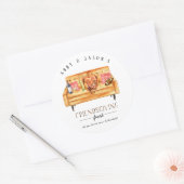 Schattige Friendsgiving Thanksgiving Diner Dank je Ronde Sticker (Envelop)