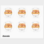 Schattige Friendsgiving Thanksgiving Diner Dank je Ronde Sticker (Vel)