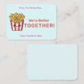 Schattige frietjes Valentijnskaart voor in de klas Notitiekaartje (Voorkant / Achterkant)