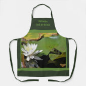 Schattige Frog Admiring Lotus Flower Gepersonalise Schort (Voorkant)