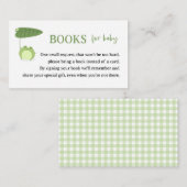 Schattige Frog Baby shower Breng een Boekaanvraag Informatiekaartje (Voorkant / Achterkant)