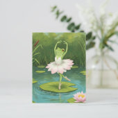 Schattige Frog Ballerina Briefkaart (Staand voorkant)